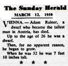 Adam Rainer - The tallest man Austria