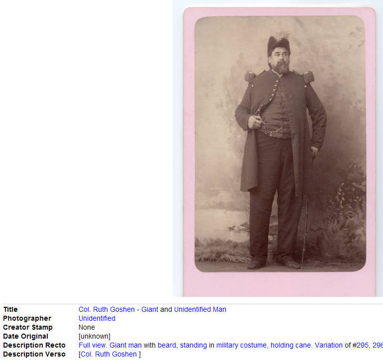 Arthur James Caley - Routh Goshen - The tallest man Middlebush Isle of Man