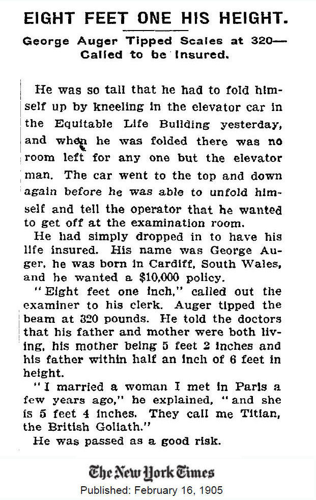 George Auger - The Cardiff Giant The tallest man Wales