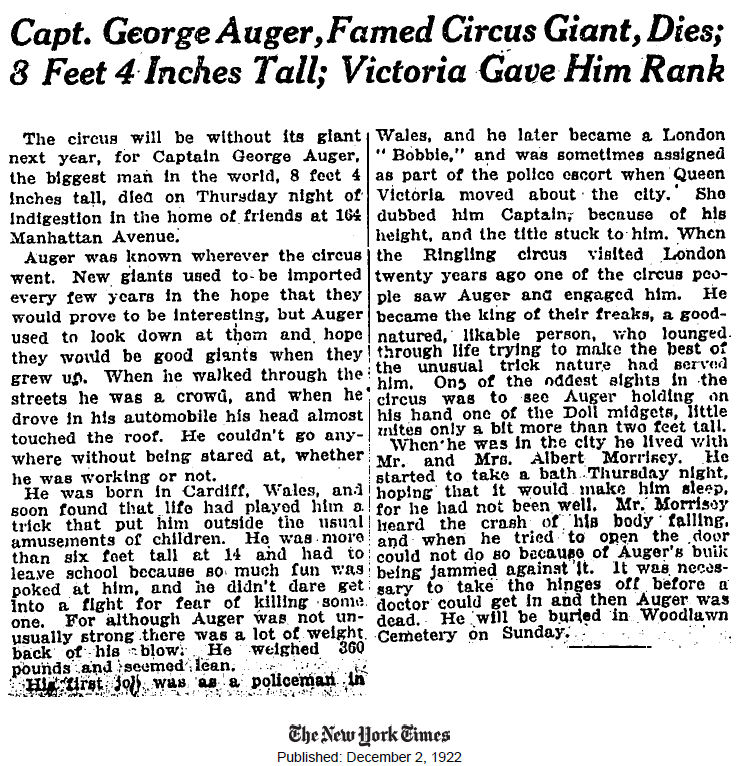 George Auger - The Cardiff Giant The tallest man Wales