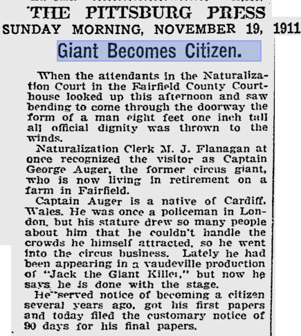 George Auger - The Cardiff Giant The tallest man Wales