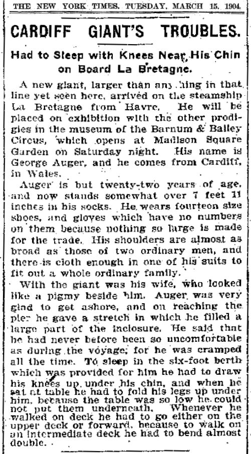 George Auger - The Cardiff Giant The tallest man Wales