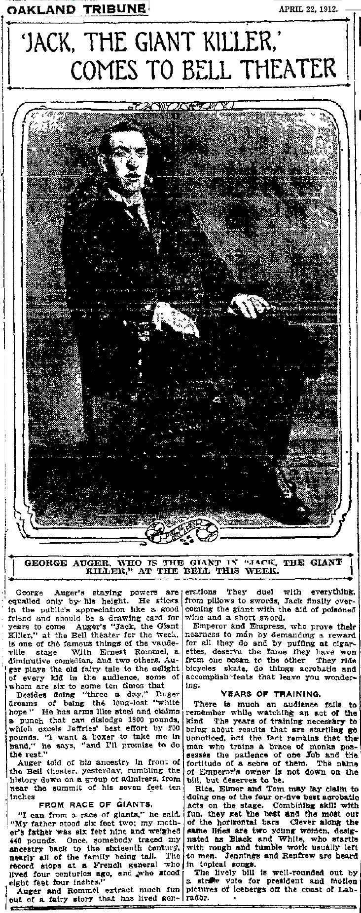 George Auger - The Cardiff Giant The tallest man Wales