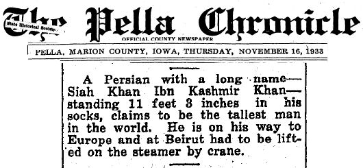 Siah Khan - Kashmir Khan The tallest man Iran Persia