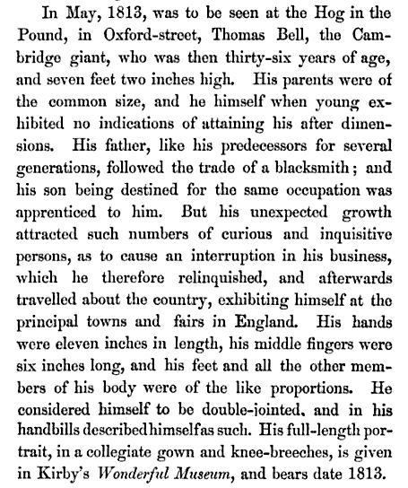 Thomas Bell The tallest man Cambridge Giant